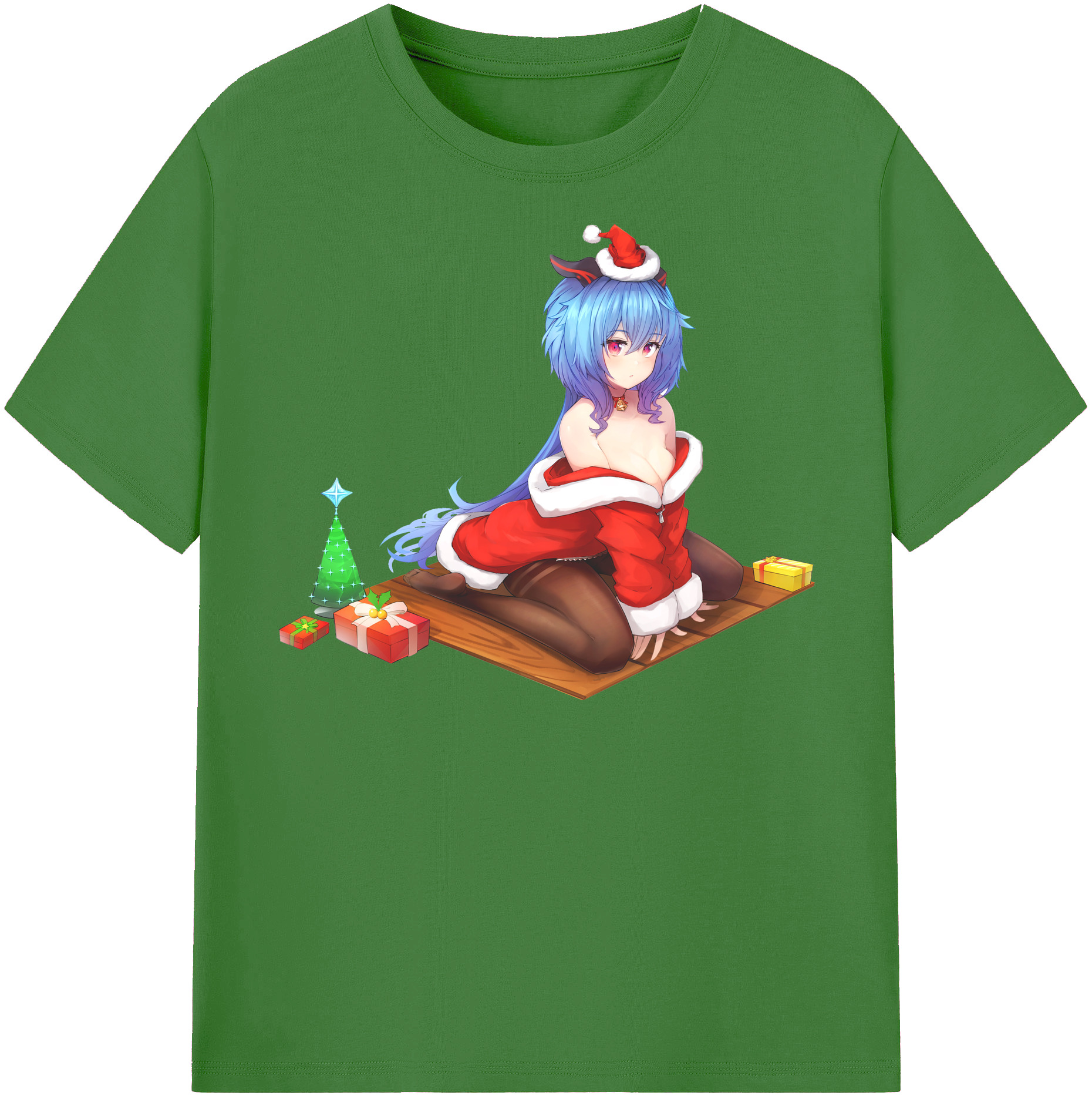 げんし神 甘雨 かんう genshin Ganyu レディースカジュアルプリントTシャツ（綿100％）